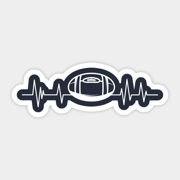 rugby ball heartbeat sports lover rugby ball Sticker by mezy